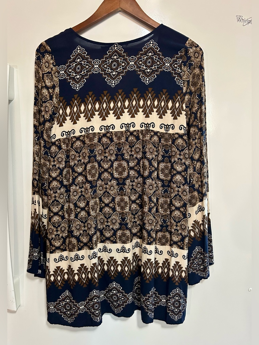 Anthropologie Blu Pepper Paisley Flowy Loose Blouse flare sleeve bohemian boho M - Picture 10 of 13
